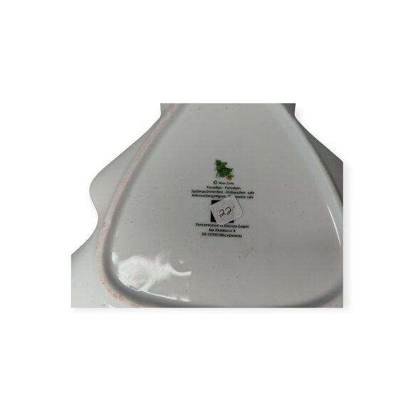 Paper Product Design Christmas Tree & Santa Claus Porcelain Snack Tray 9.5" x 8" - Picture 6 of 11